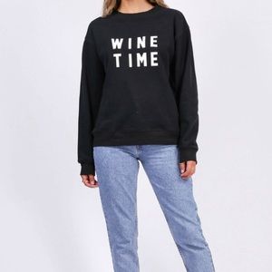Brunette The Lable “wine time” crewneck sweater